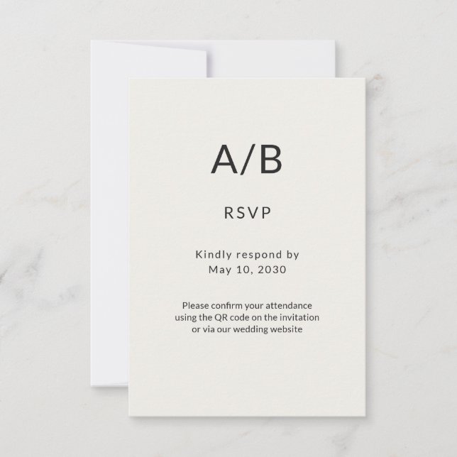Modern Minimal City Hall Wedding RSVP Card (Front)