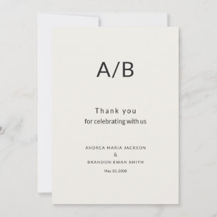 Modern Minimal City Hall Wedding Thank You Card