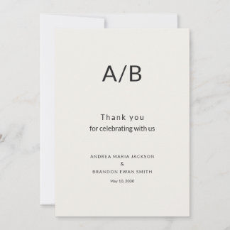 Modern Minimal City Hall Wedding Thank You Card