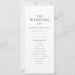 Modern Minimal Classic Wedding Invitation<br><div class="desc">This wedding ceremony program card features sections for all of your wedding ceremony information—including your order of service and wedding party details. The minimal,  modern layout provides a refined appearance that is perfect for a chic and elegant wedding day.</div>