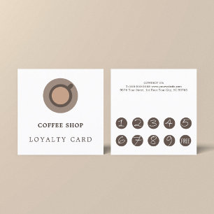 Modern Minimal Coffee Icon Shop Loyalty Card