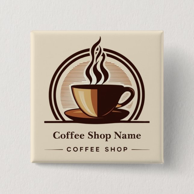 Modern Minimal Coffee Shop professional  shop 15 Cm Square Badge (Front)