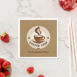 Modern Minimal Coffee Shop professional shop Napkin