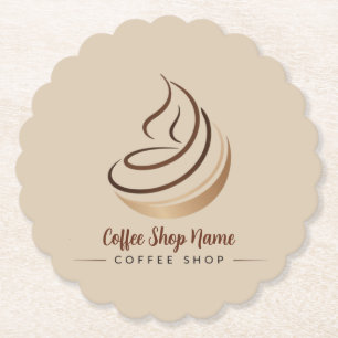 Modern Minimal Coffee Shop professional shop Paper Coaster