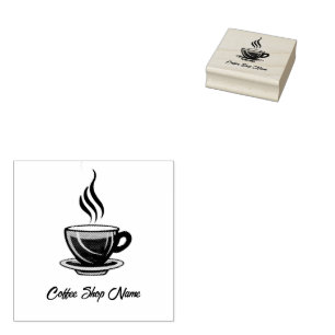 Modern Minimal Coffee Shop professional shop Rubber Stamp