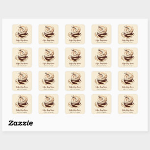 Modern Minimal Coffee Shop professional shop Square Sticker