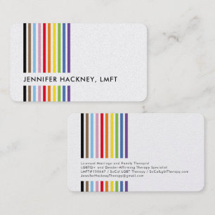 MODERN MINIMAL colorful simple rainbow pride LGBTQ Business Card