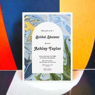 Modern Minimal Colourful Abstract Bridal Shower Invitation