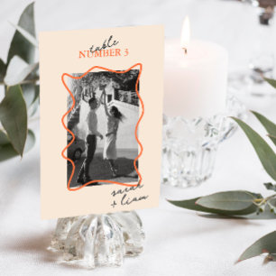 Modern Minimal Colourful Beige   Table Number Card