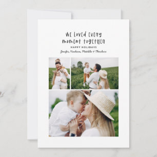 Modern minimal colourful family Christmas photo Holiday Card