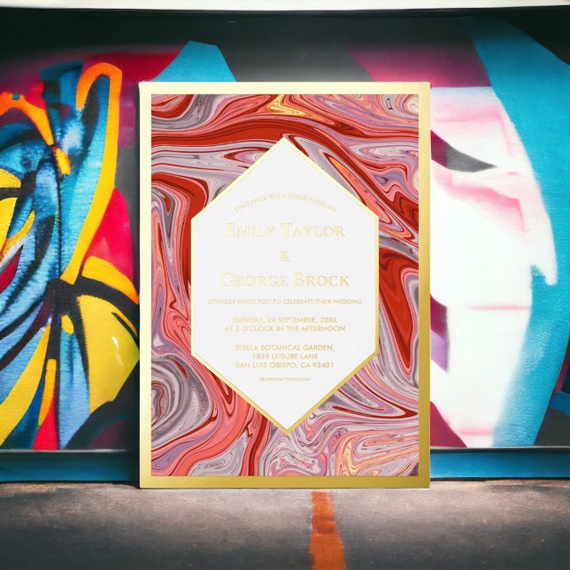 Modern Minimal Colourful Lava Abstract Wedding Gol (Creator Uploaded)