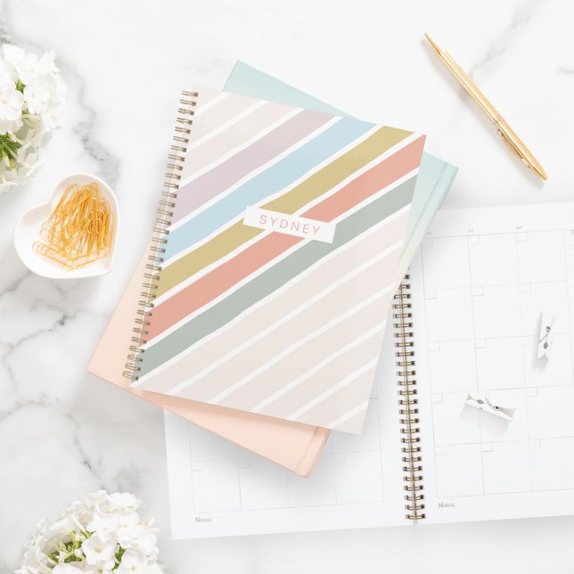 Modern Minimal Colourful Rainbow Stripes Name Planner (Creator Uploaded)