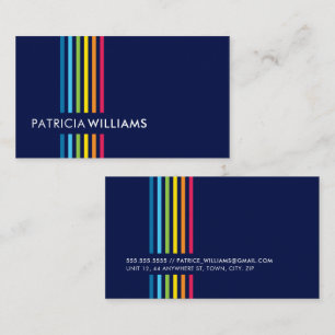MODERN MINIMAL colourful simple rainbow stripe Business Card