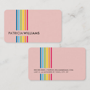 MODERN MINIMAL colourful simple rainbow stripe pin Business Card