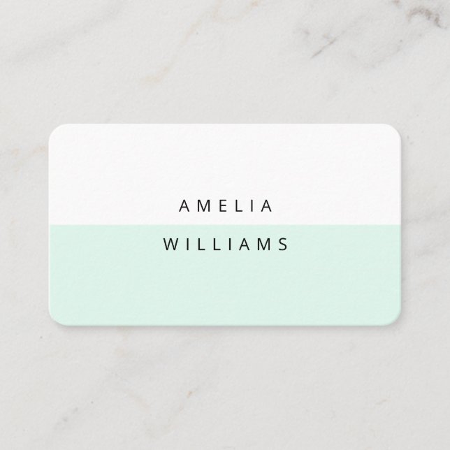 Modern Minimal Cool mint Business Card (Front)