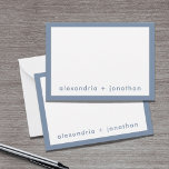 Modern Minimal Couple's Thank You Note Dusty Blue Card<br><div class="desc">Express your gratitude with this modern and minimal couple's thank you note featuring the couple's names in a beautiful dusty blue sans serif font. The design is framed in a coordinating dusty blue colour, creating a sophisticated and elegant look. The card is double-sided, with the same design on each side,...</div>