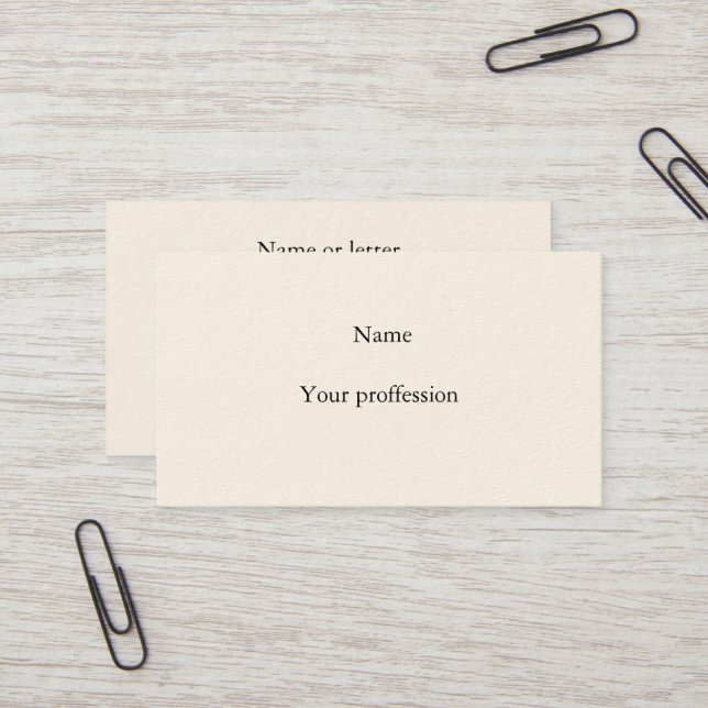 Modern minimal cream ivory  business card (Front/Back In Situ)