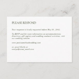 Modern Minimal Crisp White Wedding RSVP Card