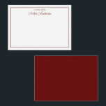 Modern Minimal Cursive Script Maroon Note Card<br><div class="desc">A modern and cursive script typography minimalist note card in maroon and white theme.</div>