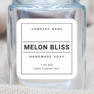 Modern minimal custom colour square product label