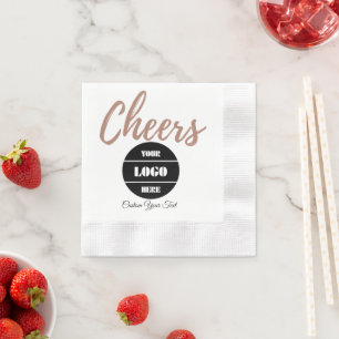 Modern Minimal Custom Company Logo Print Napkin