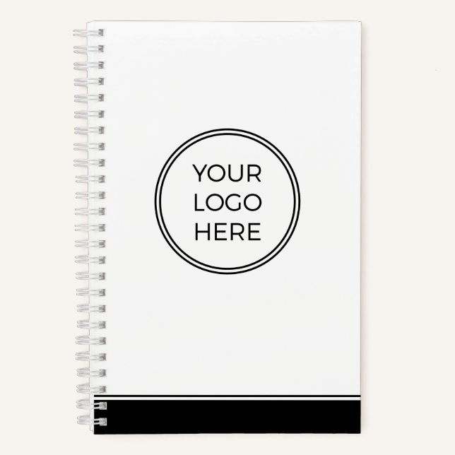 Modern Minimal Custom Logo Business Notebook (Front)