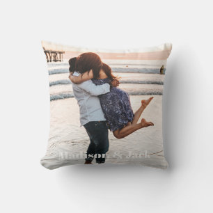 Modern Minimal Custom Photo and Names Cushion
