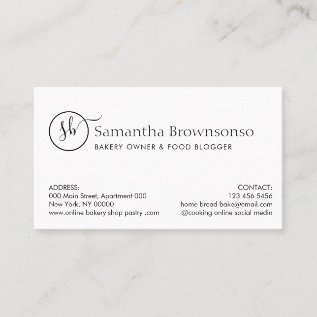 Modern Minimal Custom Photo Egg Bread Bakery Business Card (Front)