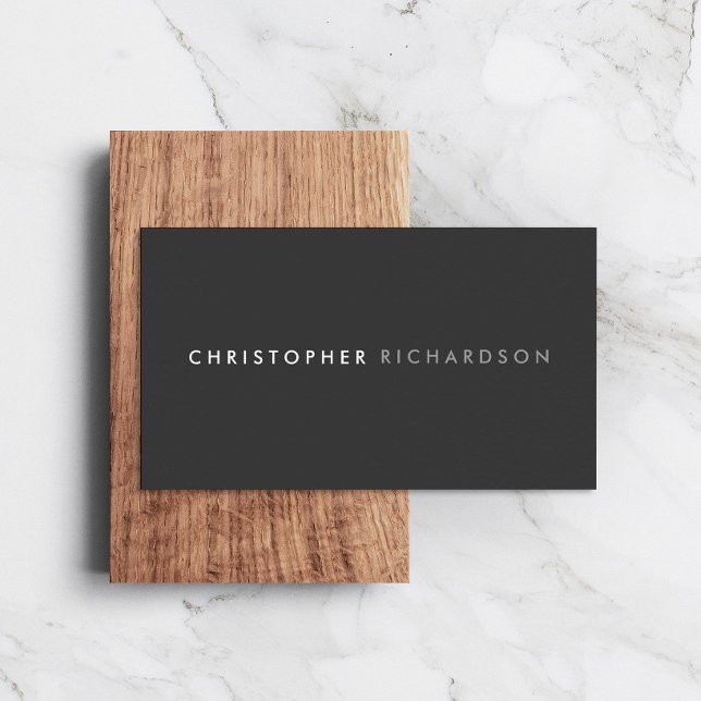 MODERN & MINIMAL Dark Grey Business Card (Creator Uploaded)