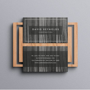 MODERN & MINIMAL DARK WOOD - CONSTRUCTION BUSINESS BUSINESS CARD