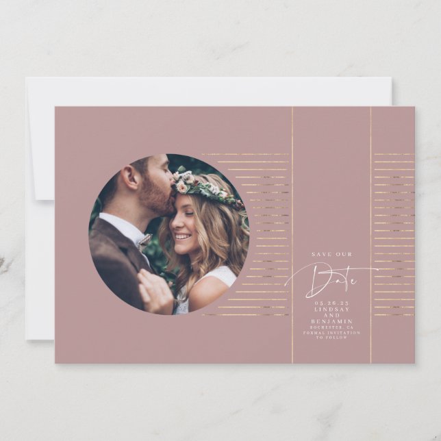 Modern Minimal Delicate Save The Date Photo (Front)