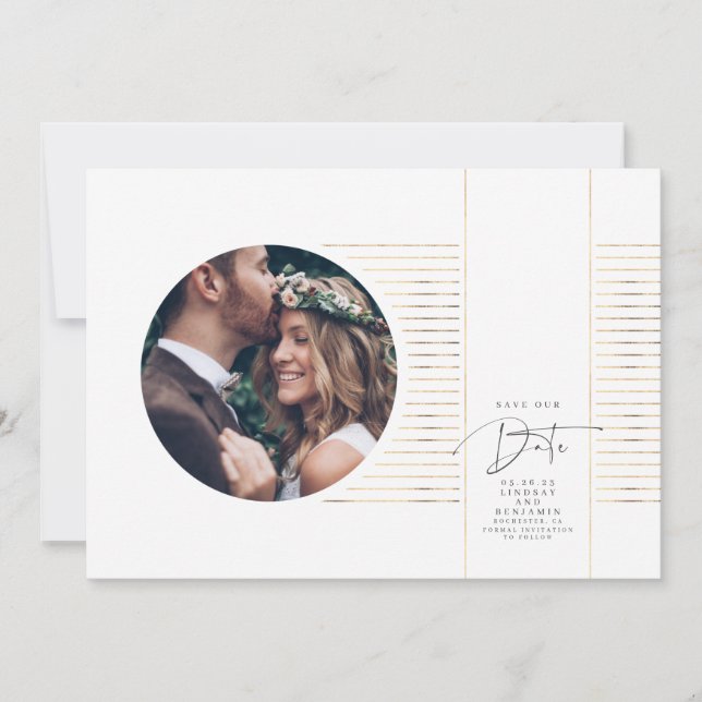 Modern Minimal Delicate Save The Date Photo (Front)