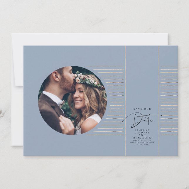 Modern Minimal Delicate Save The Date Photo (Front)