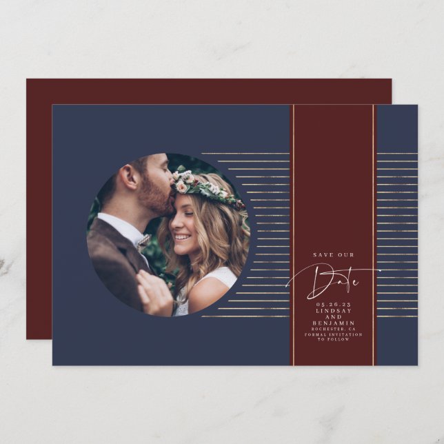Modern Minimal Delicate Save The Date Photo (Front/Back)