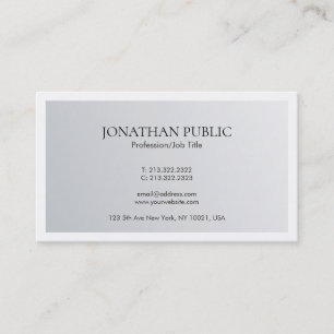 Modern Minimal Design Trendy Elegant Silver Look Business Card