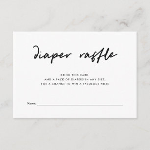 Modern Minimal Diaper Raffle Insert Pink