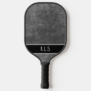 Modern Minimal Distressed Orange & Aqua Monogram Pickleball Paddle