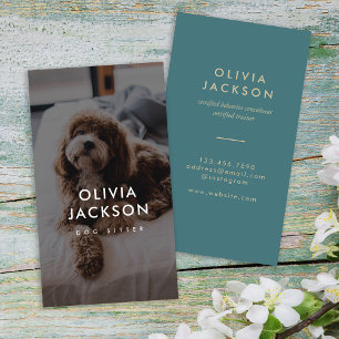 Modern Minimal Dog Trainer Dog Sitter Business Car Card