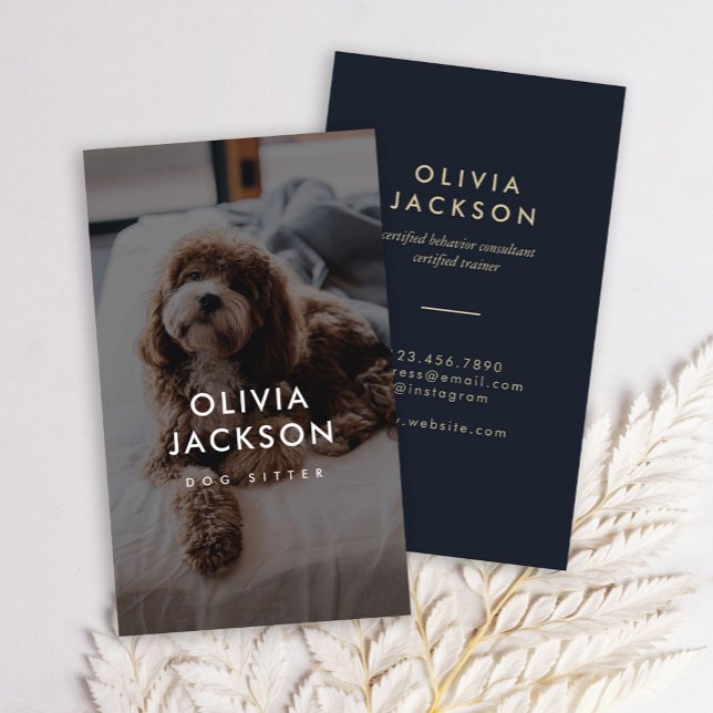Modern Minimal Dog Trainer Dog Sitter Business Card (Creator Uploaded)