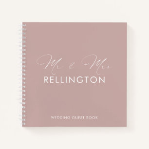 Modern Minimal Dusty Rose Wedding Guest Book
