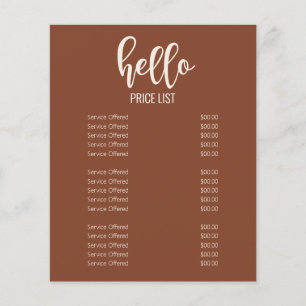 Modern Minimal Earth Tones Nails Salon Price List Flyer