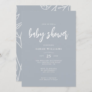Modern Minimal Elegant Baby Shower | Invitation