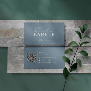 Modern minimal elegant blue simple typography business card