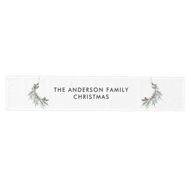 Modern minimal elegant botanical family medium table runner (Horizontal)