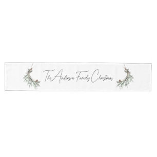 Modern minimal elegant botanical family medium table runner