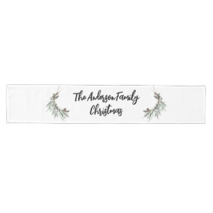 Modern minimal elegant botanical family medium table runner