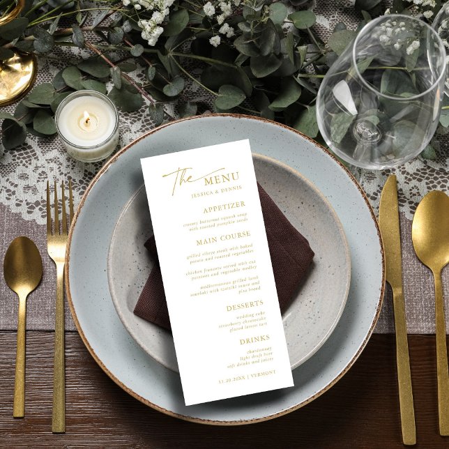 Modern Minimal Elegant Calligraphy Script Wedding Menu (Creator Uploaded)