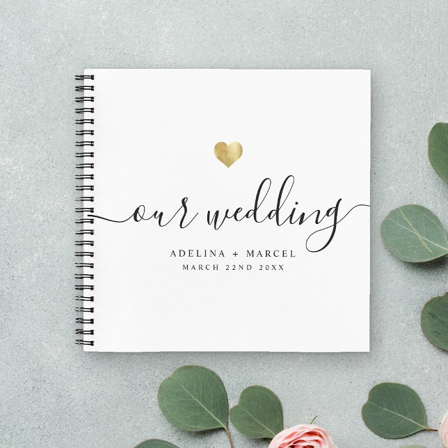 Modern Minimal Elegant Calligraphy Wedding Guest Notebook (Creator Uploaded)