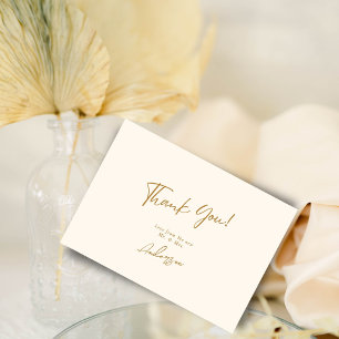 Modern Minimal Elegant Copper Handwritten Wedding Thank You Card