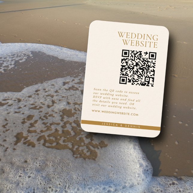 Modern Minimal Elegant Copper QR code Wedding Enclosure Card (Creator Uploaded)